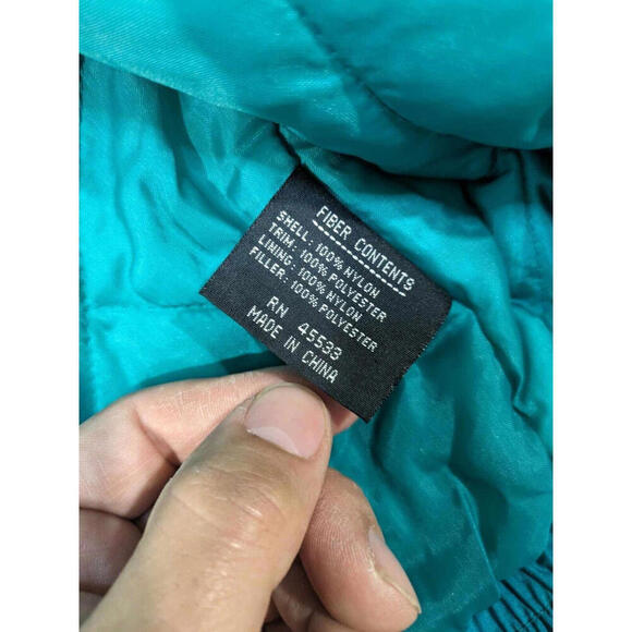 Vintage Donny Brook Ski Jacket Mens Large Teal & Orange Retro SHOULDER PADS 80s - Picture 8 of 9